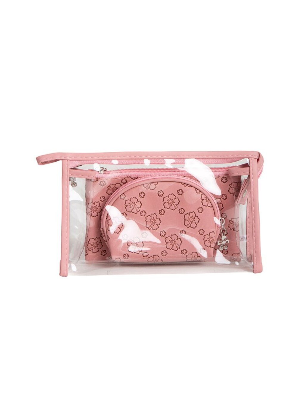 Tigerstars 3PCS - Floral Clear Travel Cosmetic Pouch Bag Set